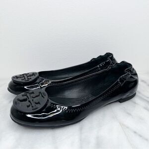 Tory Burch Black Patent Leather Reva Ballet Flats